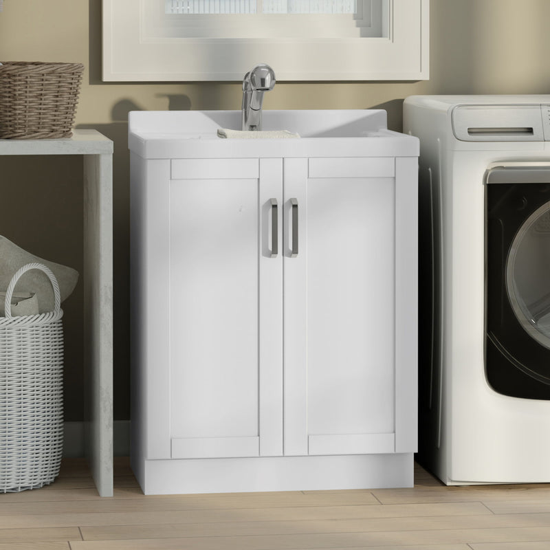 Kyle - Laundry Utility Sink And Cabinet - White