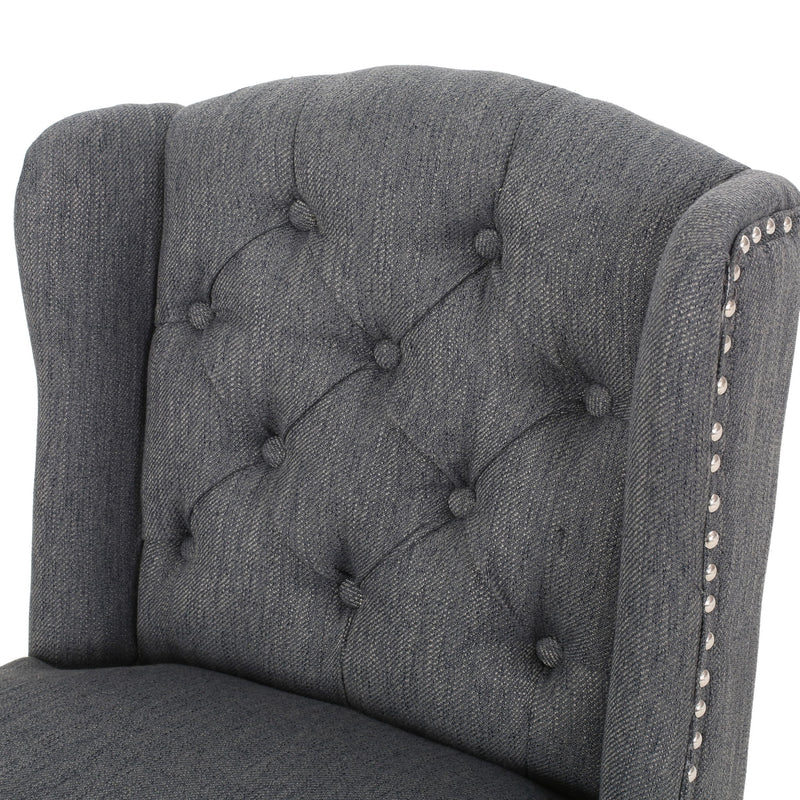 Vienna - Fabric Tufted Counter Stool With Nailhead Accents (Set of 2)