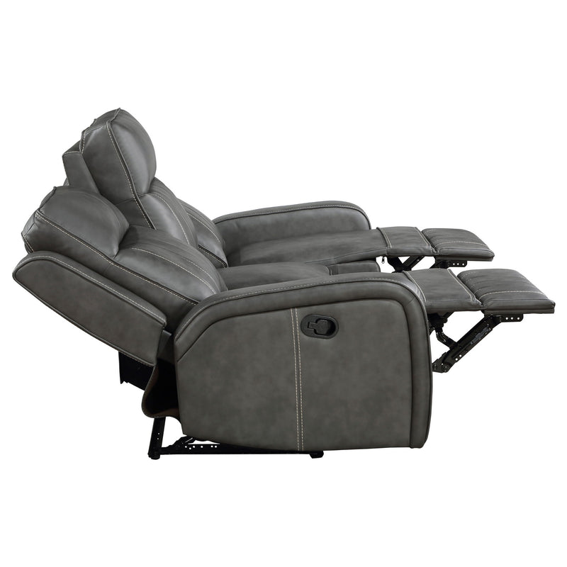 Forrest - Motion Reclining Sofa Comfort With Elegant Tufting And Wide Track Arms - Gray