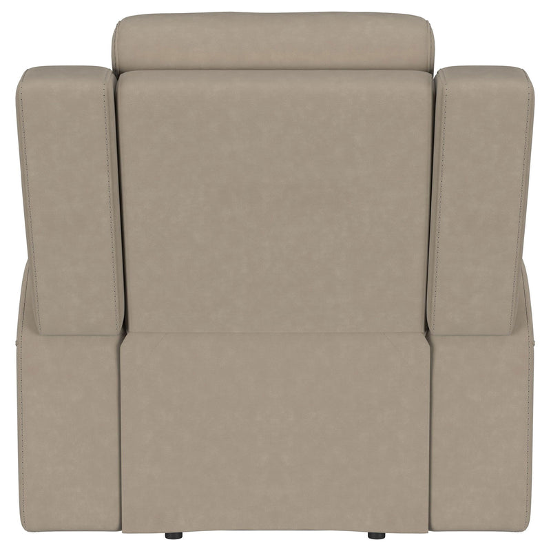 Slater - Upholstered Recliner Chair With Manual Recline - Taupe