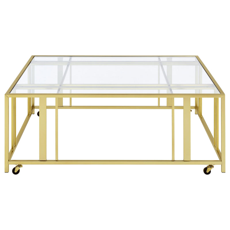 Square Coffee Table - Brushed Brass