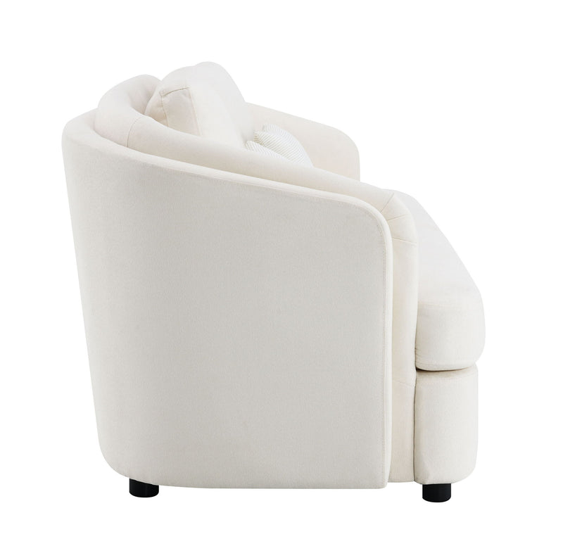 Mariko - 3 Piece Living Room Set Sofa Loveseat Chair - Beige