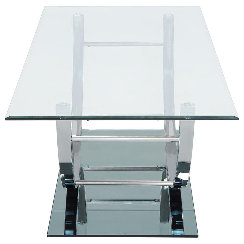 Danville 3-piece Glass Top Coffee and End Table Set Chrome