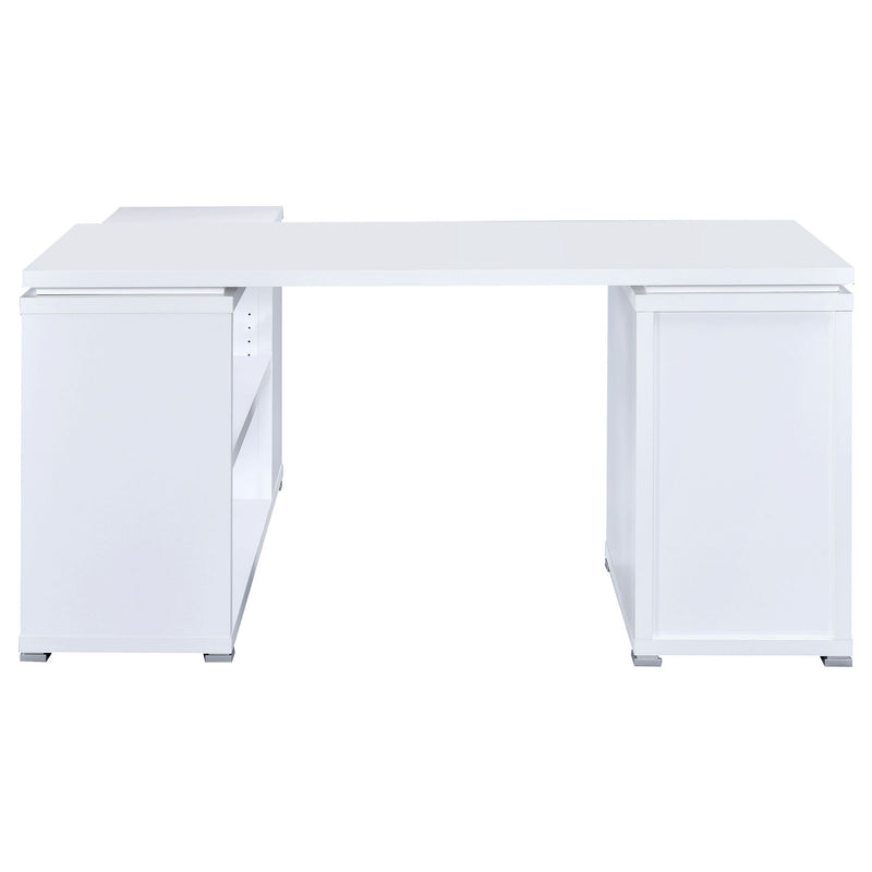Tona - L-Shape Computer Desk With 3 Drawers And 5 Shelves