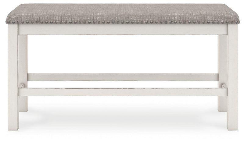 Robbinsdale - Dbl Counter Height Upholstered Dining Bench - Antique White