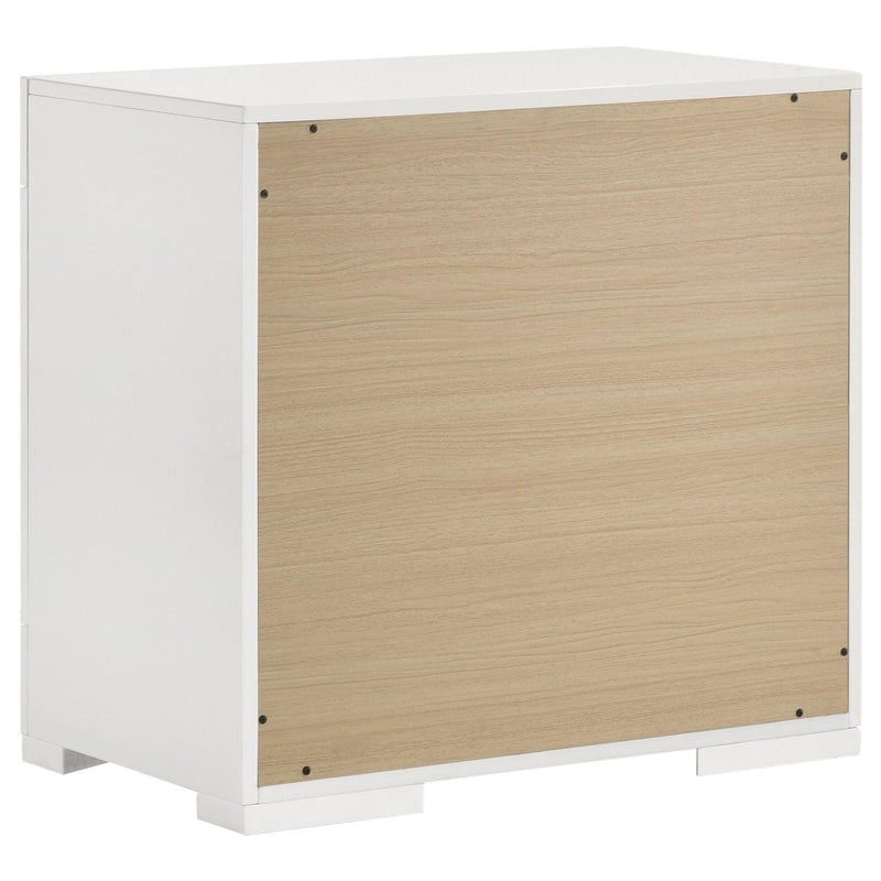 Ives 2-drawer Nightstand Bedside Table White High Gloss