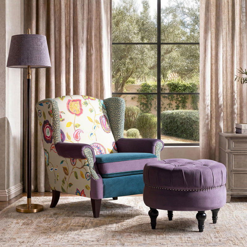 Anya - Boho Chic Wingback Accent Arm Chair