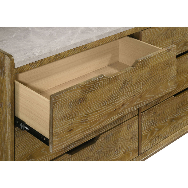 Packard - 6 Drawer Dresser With Mirror - Oak