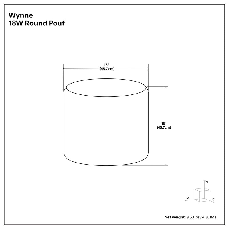 Wynne - Round Knitted Outdoor / Indoor Pouf - Orange