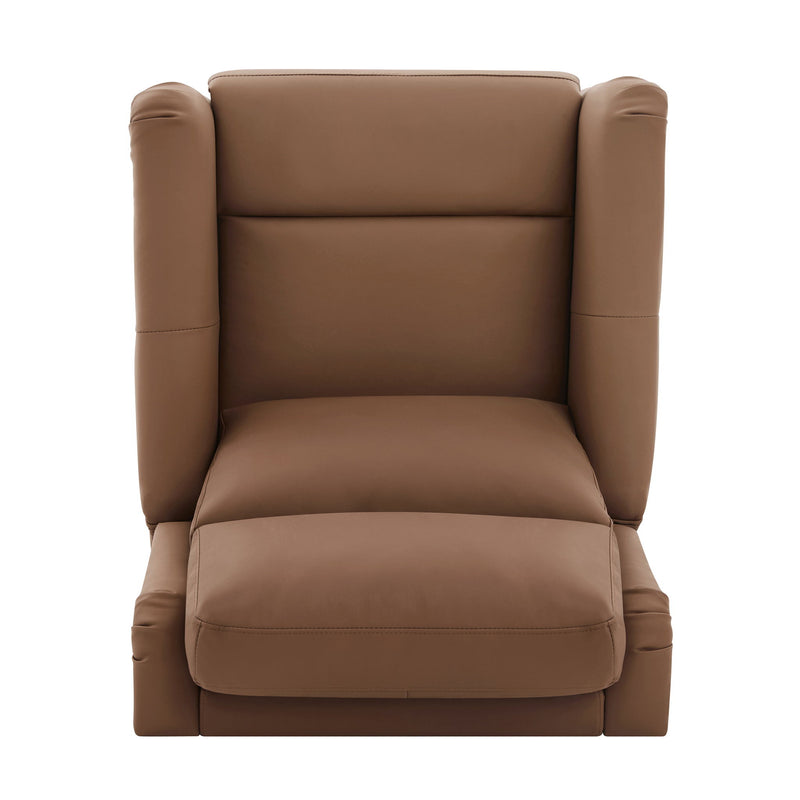 Manual Recliner, Swivel Rocking Chair With 8 Point Massage And Heating - Brown