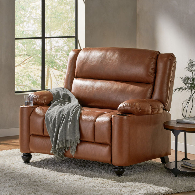 Tufted Design Wide Manual Recliner Chair