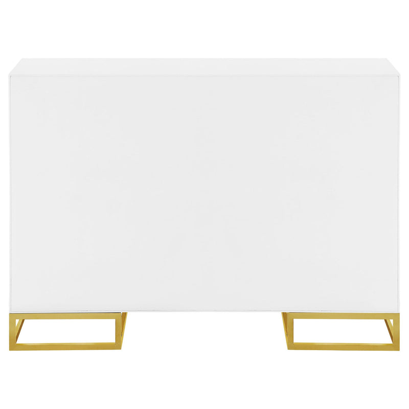 Elsa 2-door Wood Storage Accent Cabinet White and Gold