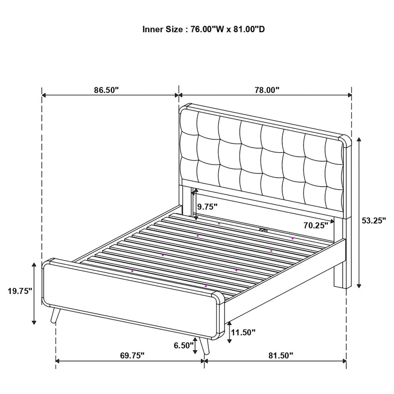 Robyn Wood Eastern King Platform Bed Dark Walnut