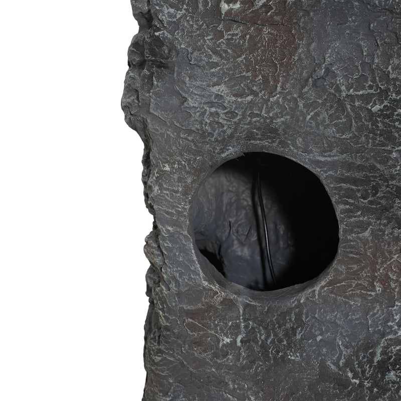 Concrete Rock Waterfall Fountain With LED Lights, Outdoor Garden Decor