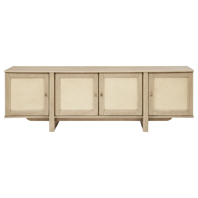 Kimpton - 4 Door Cane TV Stand Media Console - Beige
