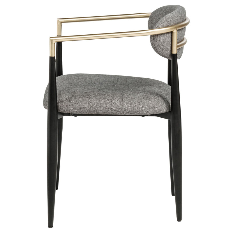 Alexis Fabric Upholstered Dining Arm Chair Grey (Set of 2)