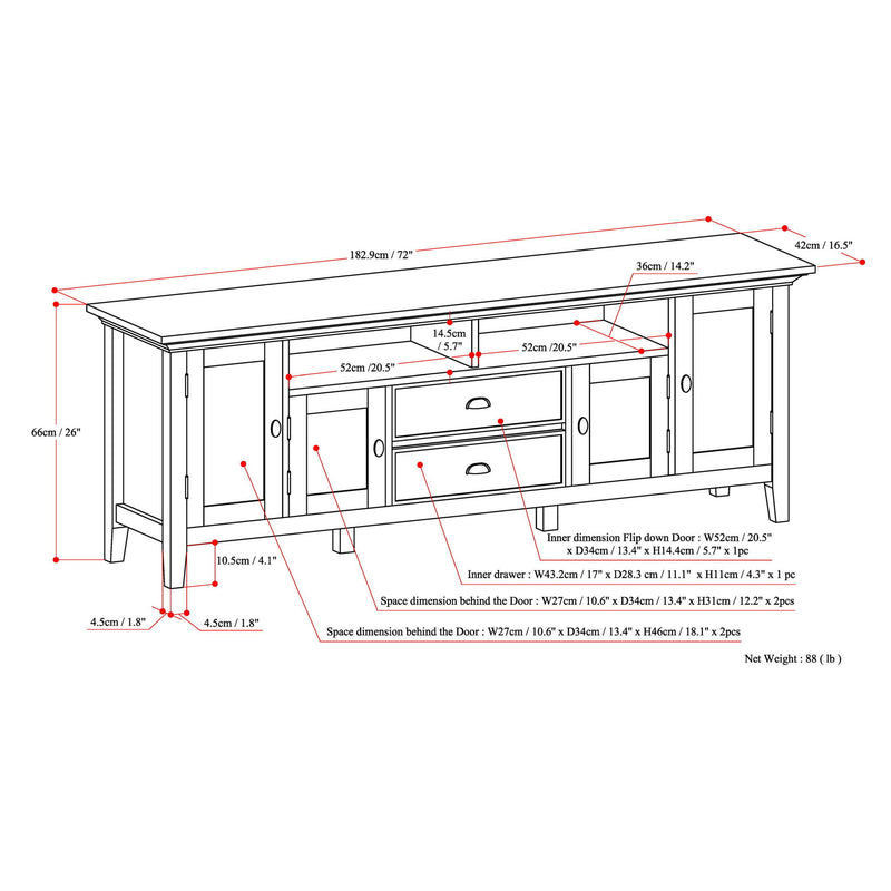 Redmond - TV Media Stand - Distressed Gray