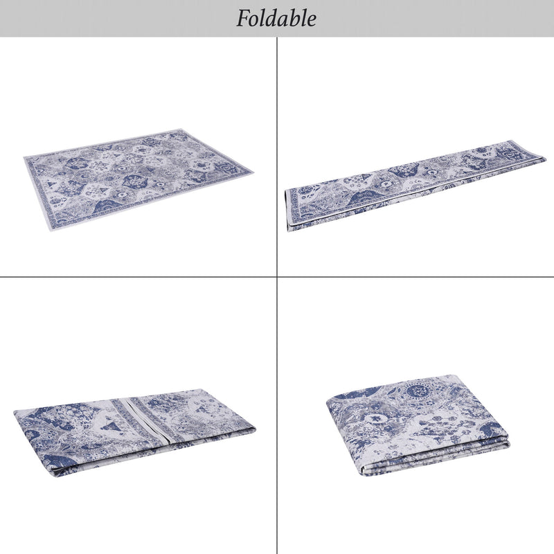 Maval - 3' X 5' Washable Area Rug - Blue