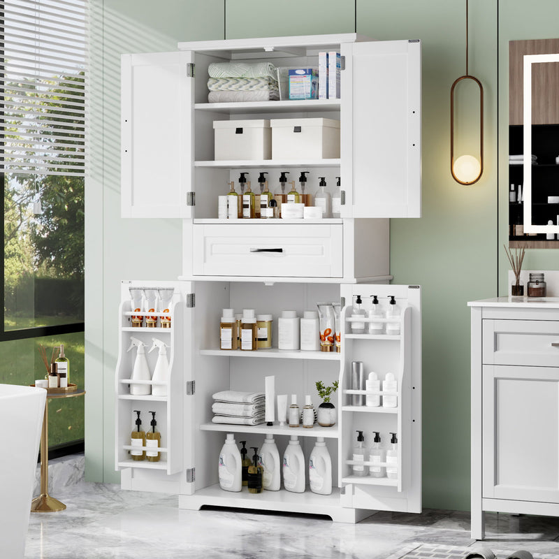 Bathroom Storage Cabinet With Multifunctional Storage Space, Drawer With Slide Rails, Adjustable Shelf