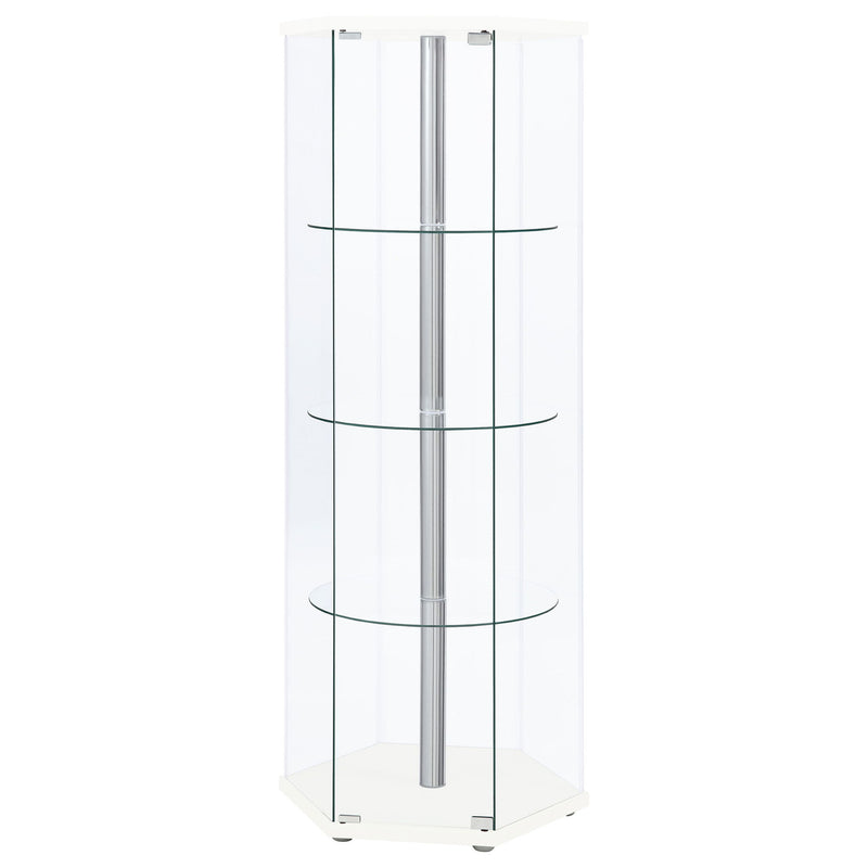 Tenley - 4 Shelf Curio Cabinet With Hexagonal Design