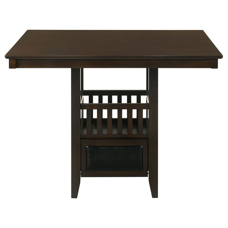 Finley - Square Counter Table With Storage Pedestal Dining Table - Espresso