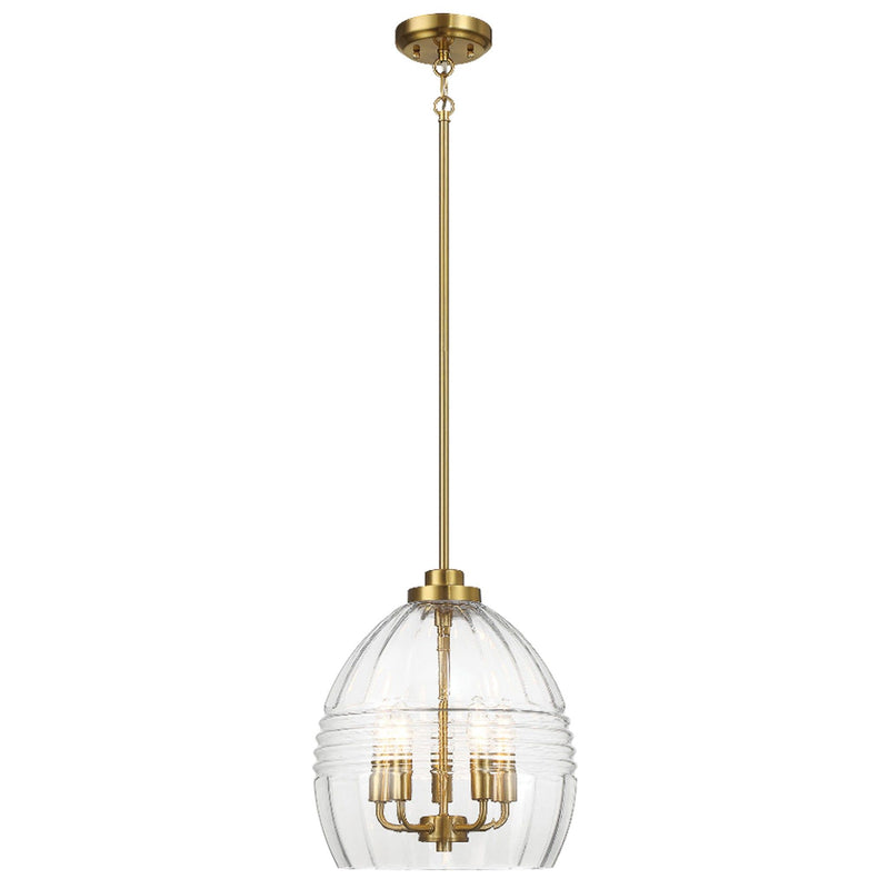 Zen - 5 Pendant Chain Hanging Light - Clear / Gold