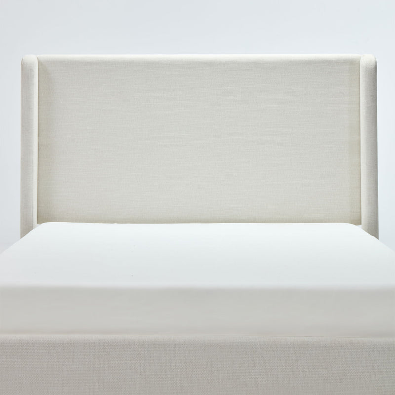 Carmen - Full Size Upholstered Wingback Bed - Ivory