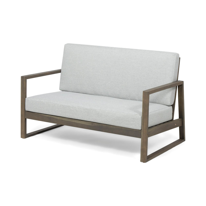 Belgian - Loveseat & Coffee Table Set With Water Resistant Cushions - Gray