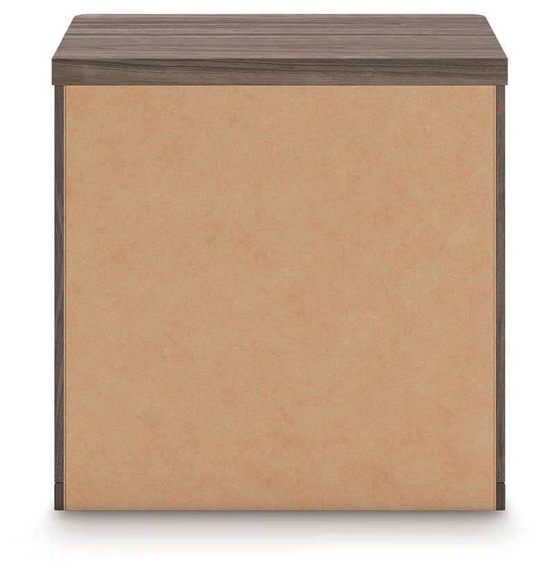 Kendanport - Two Drawer Night Stand - Brown / White