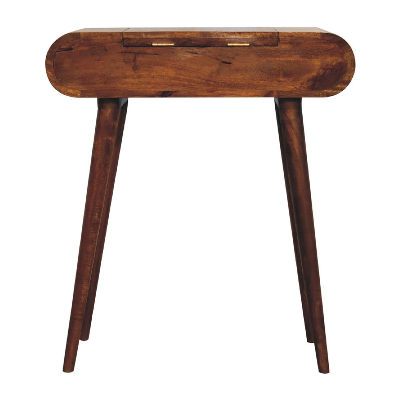 Mini Round Fold Vanity - Chestnut