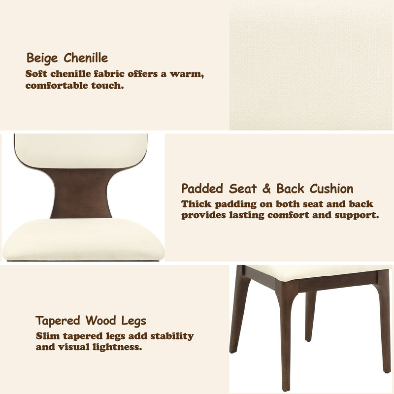 Koen - Side Chair (Set of 2) - Beige / Brown Oak