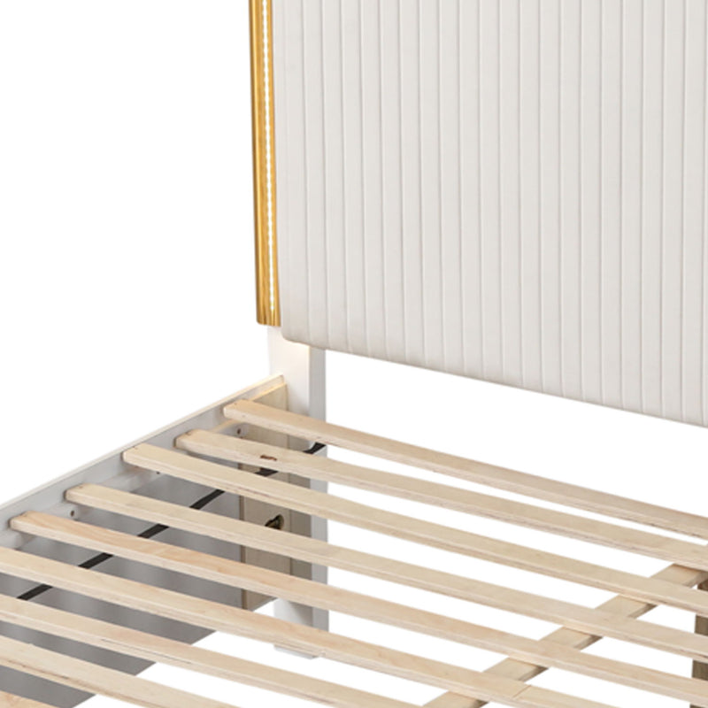 Obsession - Queen Size Bed With LED Headboard And Footboard Storage Drawer - White