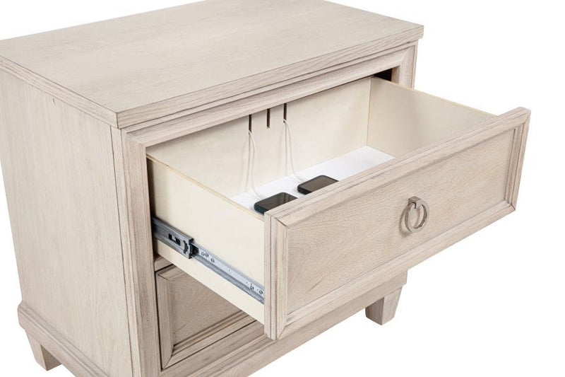 Pembroke - 2-Drawer Nightstand Bedside Table - Washed Oak