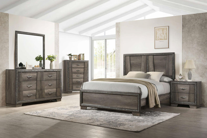Janine 2-drawer Nightstand Bedside Table Grey
