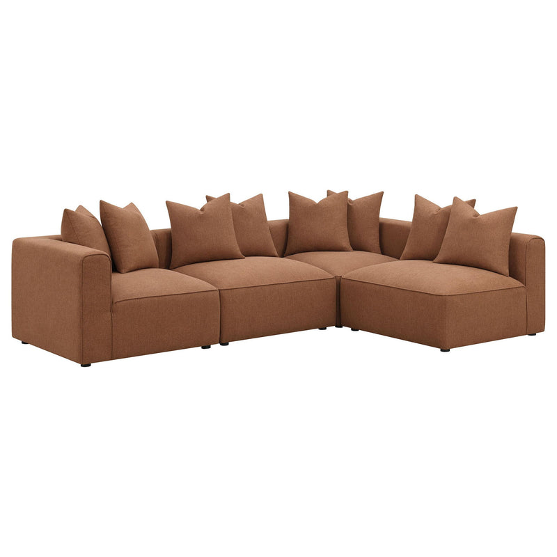Jennifer Upholstered Corner Chair Terracotta