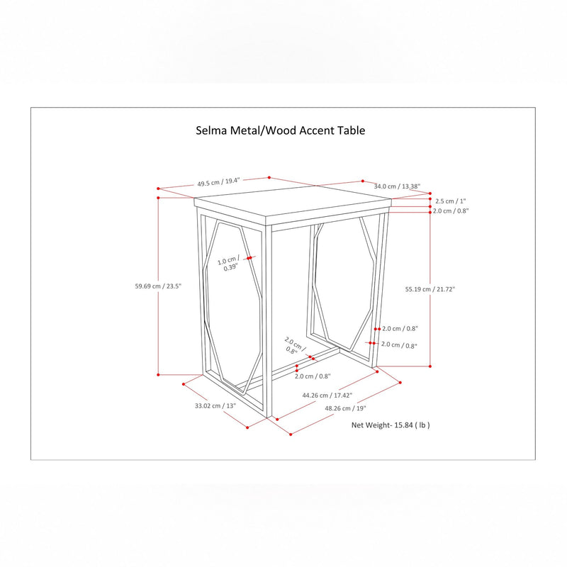 Selma - Handcrafted Metal And Wood Accent Table