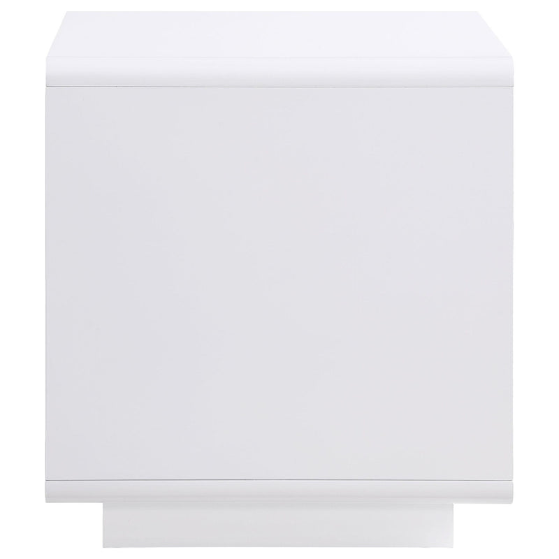 Paseo Square End Side Table White High Gloss