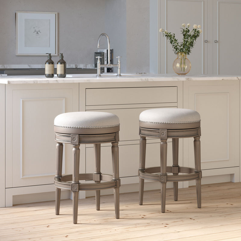 Rustic Elegance Backless Swivel Stool