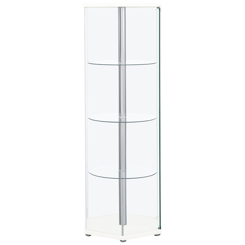 Tenley - 4 Shelf Curio Cabinet With Hexagonal Design
