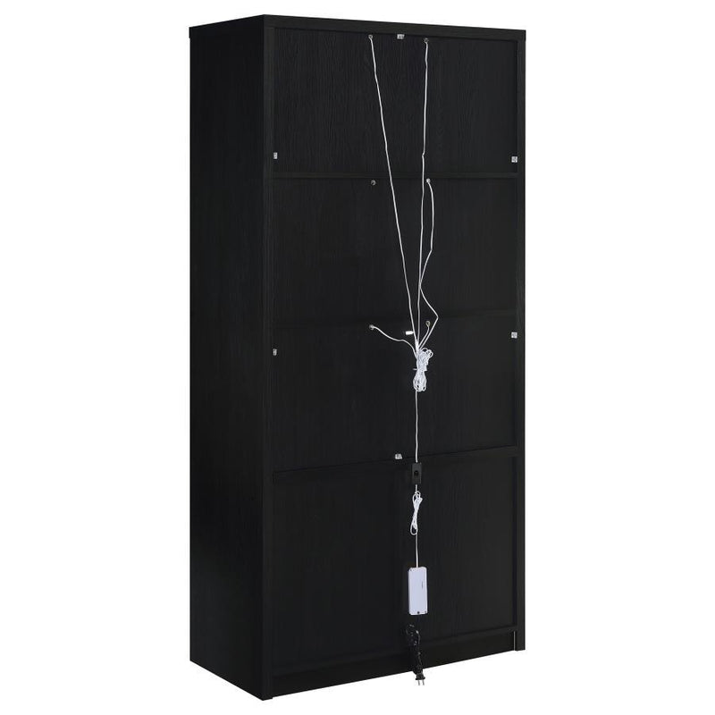 Riva - 4-Door Tall Accent Display Cabinet LED Lighting - Black