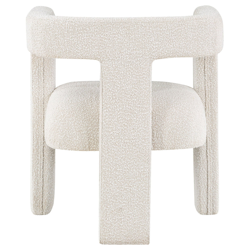 Verda - Upholstered Accent Side Chair In Soft With Rounded Open Back And 3 Leg Base - White