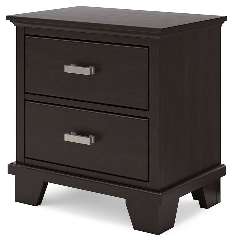 Covetown - Two Drawer Night Stand - Dark Brown