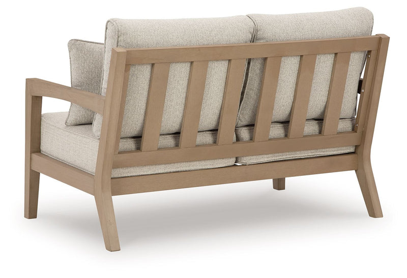 Hallow Creek - Loveseat With Cushion - Driftwood