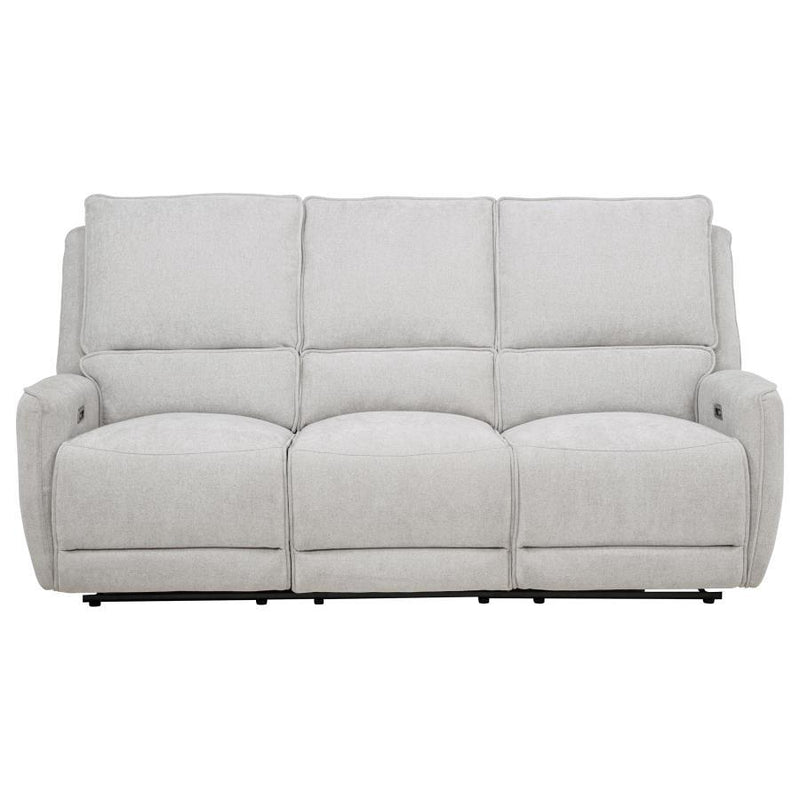 Sylmar - Chenille Upholstered Power Reclining Sofa - Dove Gray