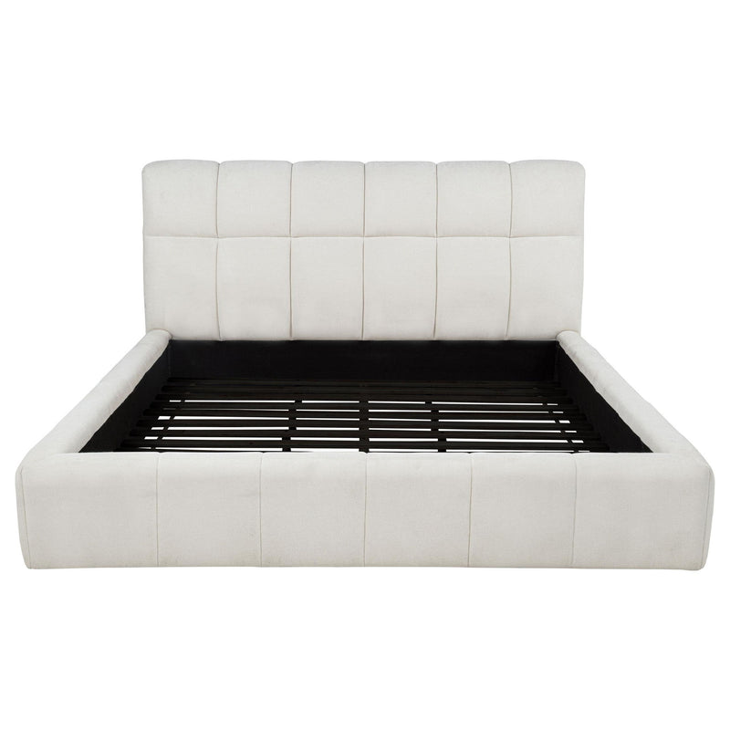 Nollet 48-inch Upholstered Eastern King Platform Bed Cream
