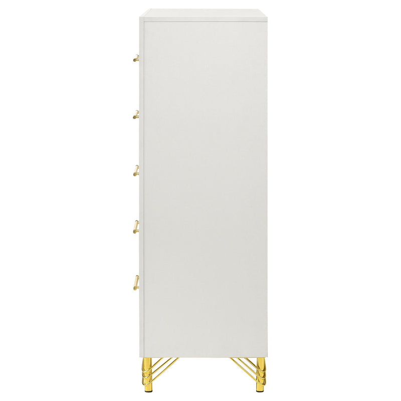 Chesney - 5 Drawer Chest With Trim - White
