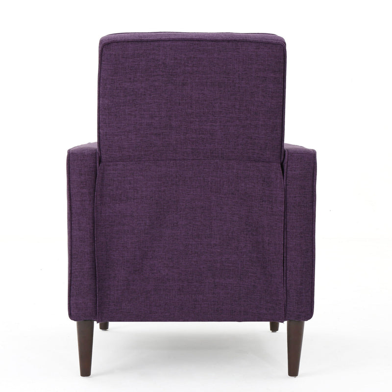 Mid-Century Modern Recliner With Button Tufted Waffle Stitch