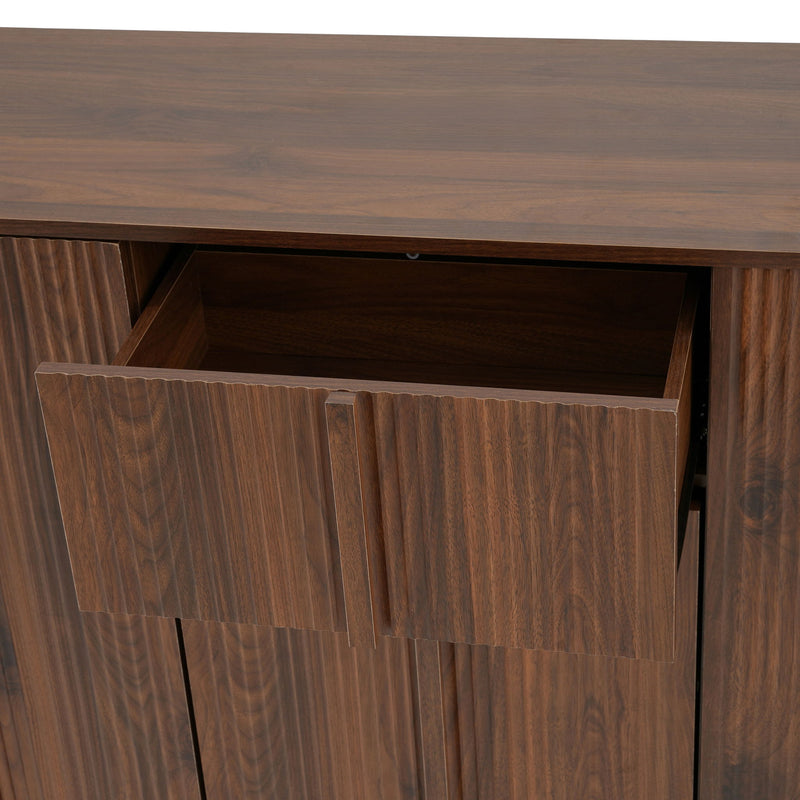 Colored Fluted Sideboard With 3 Doors And 1 Drawer