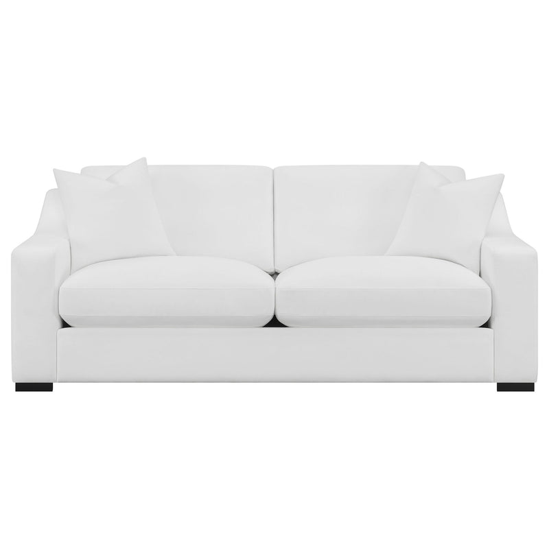 Chelan - 2 Piece Upholstered Sloped Arm Sofa Set - White