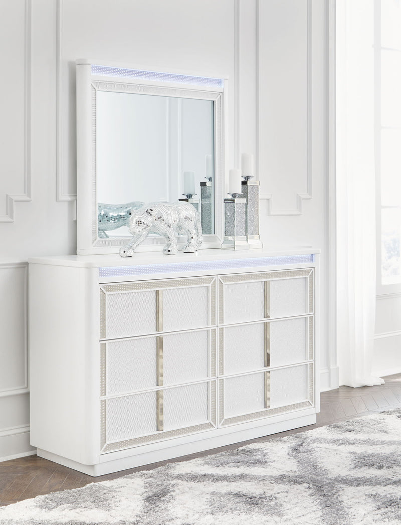 Chalanna - Dresser And Mirror - White